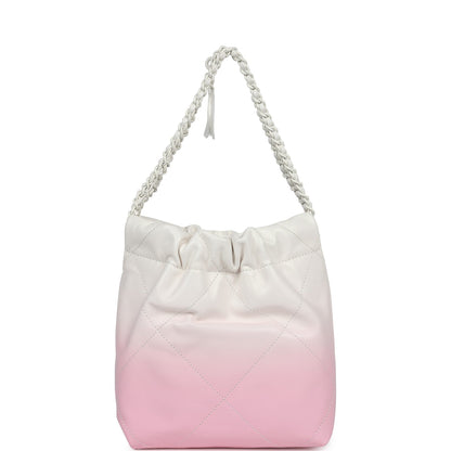 Chanel Mini 22 Pink and White Ombre Calfskin Light Gold Hardware