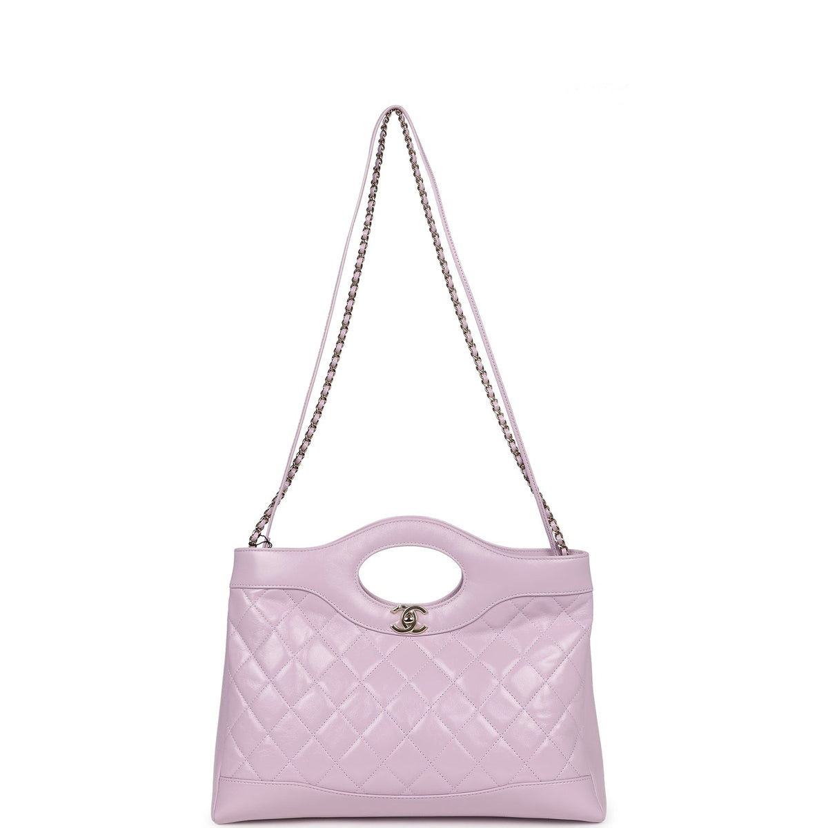 Chanel Large 31 Shopper Light Purple Shiny Lambskin Light Gold Hardware