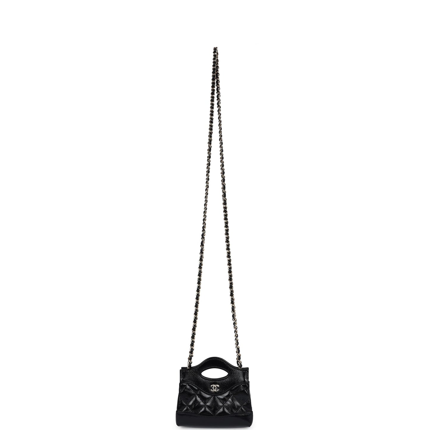 Chanel Micro 31 Shopper Black Shiny Lambskin Light Gold Hardware