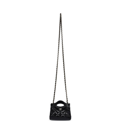 Chanel Micro 31 Shopper Black Shiny Lambskin Light Gold Hardware