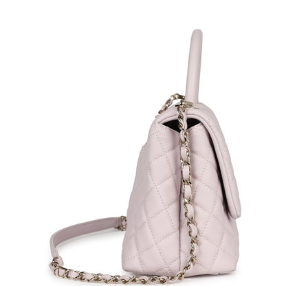 Chanel Medium Coco Handle Flap Bag Light Purple Caviar Light Gold Hardware