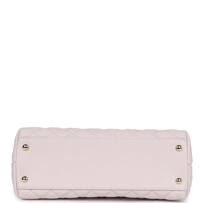 Chanel Medium Coco Handle Flap Bag Light Purple Caviar Light Gold Hardware