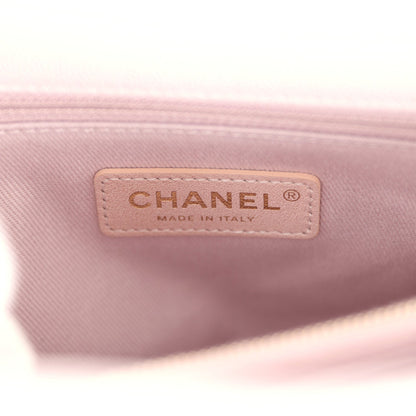 Chanel Medium Coco Handle Flap Bag Light Purple Caviar Light Gold Hardware