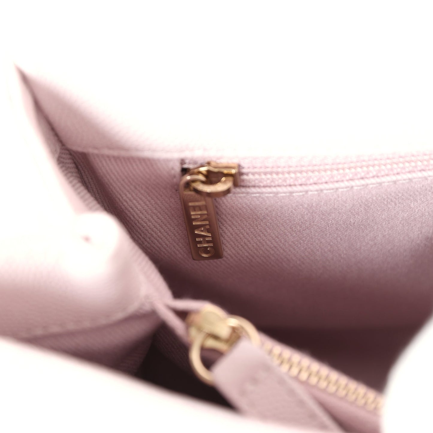 Chanel Medium Coco Handle Flap Bag Light Purple Caviar Light Gold Hardware