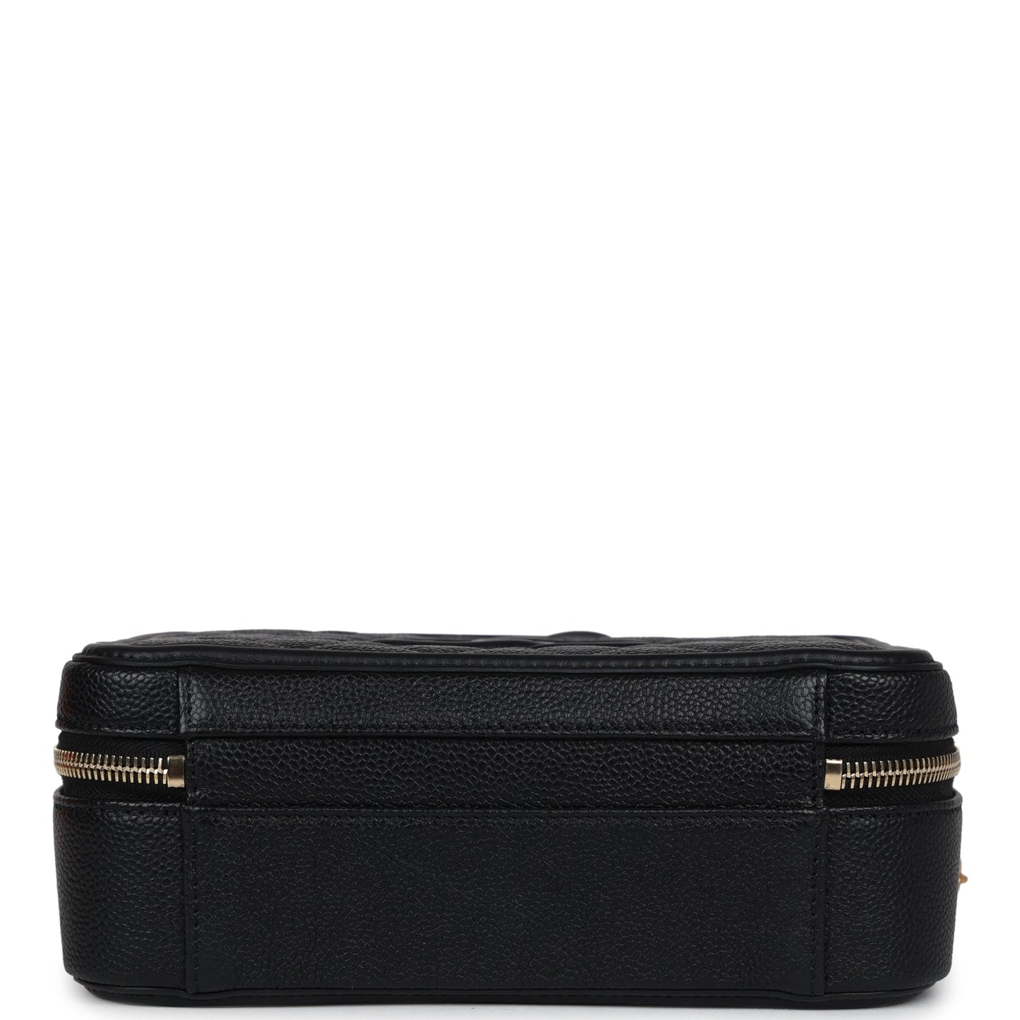 Chanel Medium CC Filigree Vanity Case Black Caviar Antique Gold Hardware