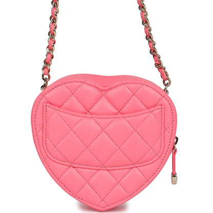 Chanel CC In Love Heart Belt Bag Hot Pink Lambskin Light Gold Hardware