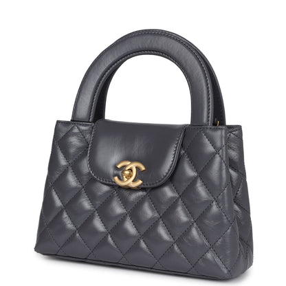 Chanel Small Kelly Shopper Dark Grey Shiny Aged Calfskin Brushed Gold Hardware