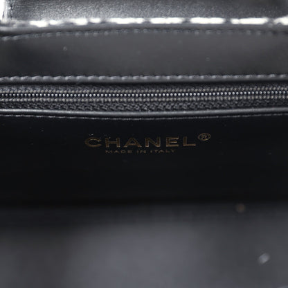 Chanel Small Kelly Shopper Black and White Houndstooth Tweed Brushed Gold Hardware