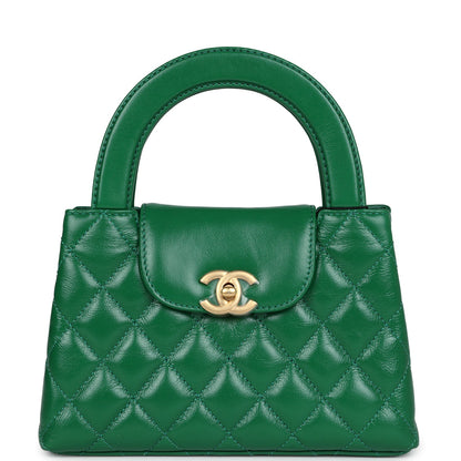 Chanel Small Kelly Shopper Dark Green Shiny Aged Calfskin Brushed Gold Hardware