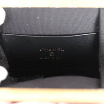 Chanel Mini Clutch with Bow Crossbody Bag Black Shiny Lambskin and Pink Patent Crumpled Lambskin Antique Gold Hardware
