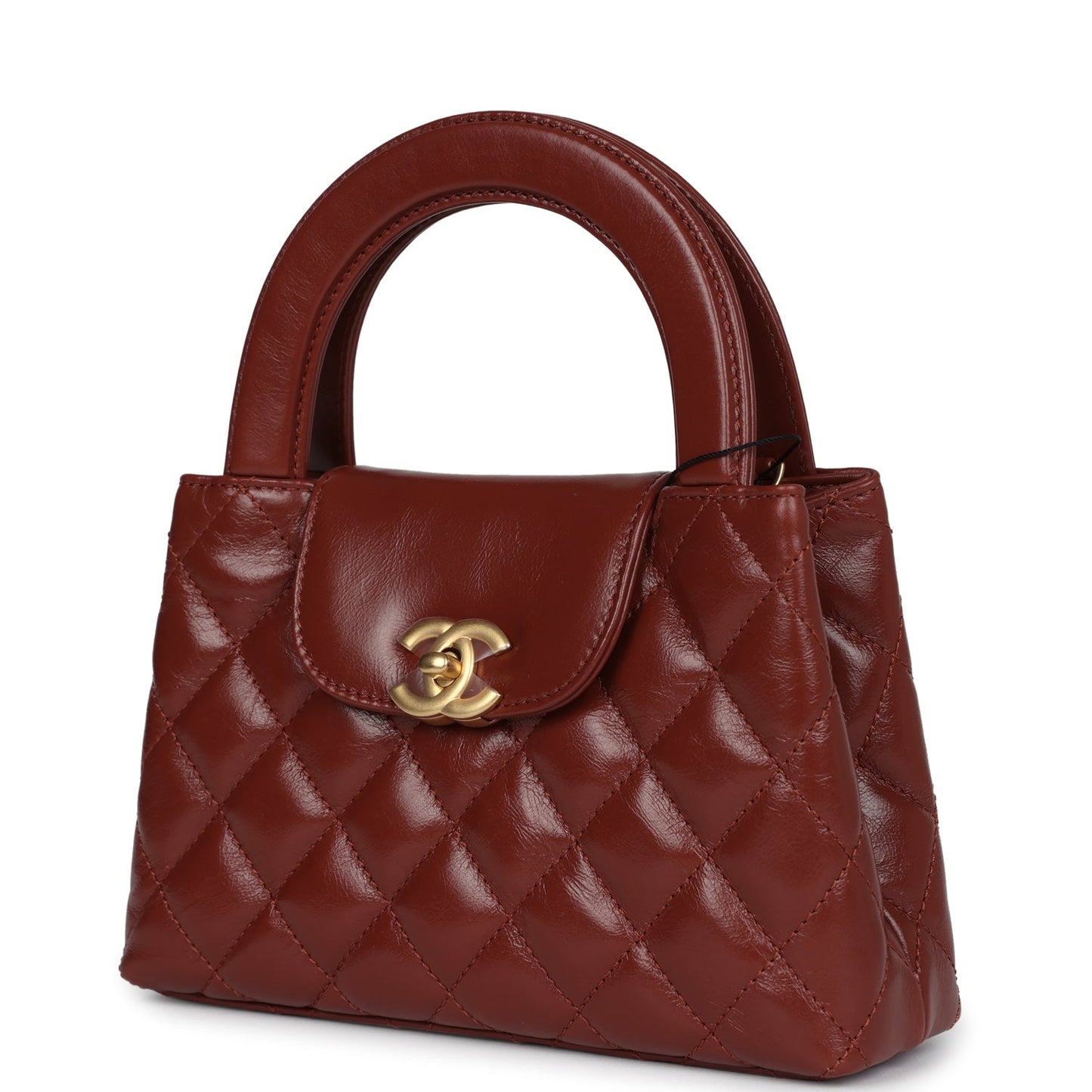 Chanel Small Kelly Brown Shiny Aged Calfskin Brushed Gold Hardware