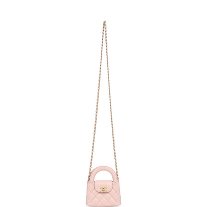 Chanel Nano Kelly Shopper Pink Shiny Aged Calfskin Brushed Gold Hardware