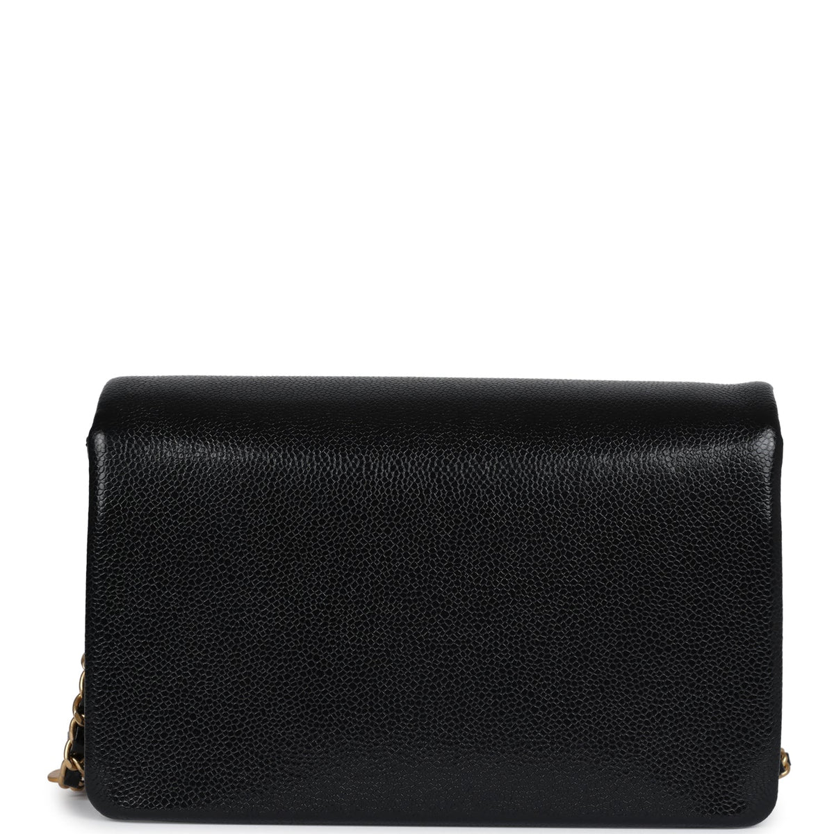Chanel Small Flap Bag Black Shiny Grained Calfskin Brushed Gold Hardware