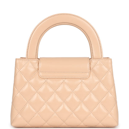 Chanel Small Kelly Shopper Beige Shiny Aged Calfskin Brushed Gold Hardware