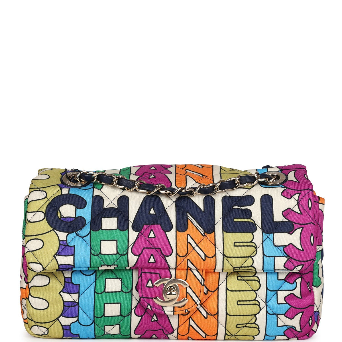 Payment 1 -  Chanel Medium Flap Bag Rainbow Logo Nylon Light Gold Hardware