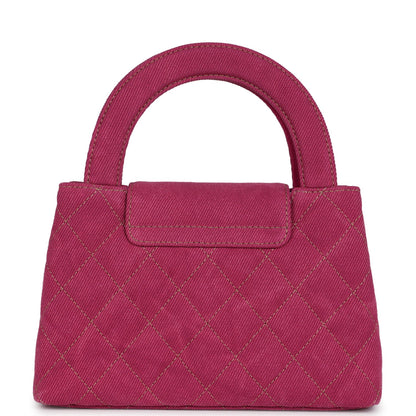 Chanel Small Kelly Shopper Pink Washed Denim Brushed Gold Hardware