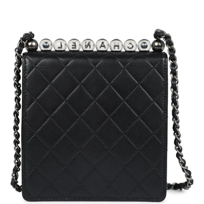 Chanel Chic Pearls Flap Bag Black Calfskin Aged Ruthenium Hardware