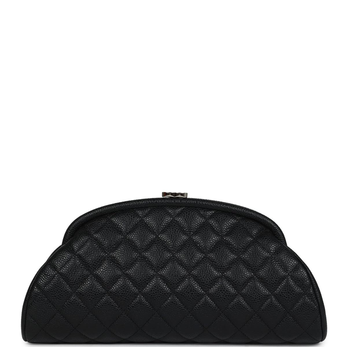 Chanel Timeless CC Kisslock Clutch Black Caviar Silver Hardware