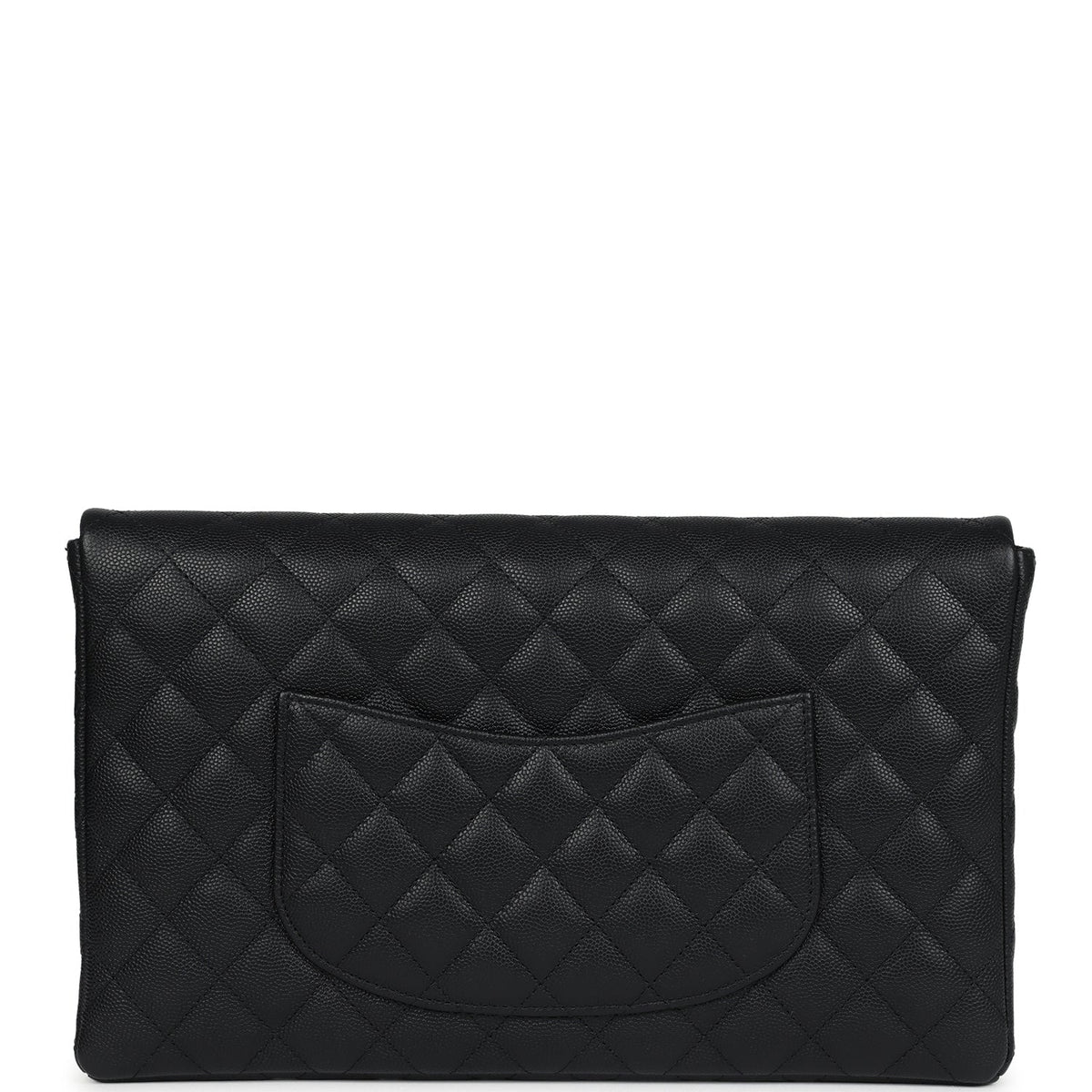 Chanel Classic Flap Clutch Black Caviar Light Gold Hardware