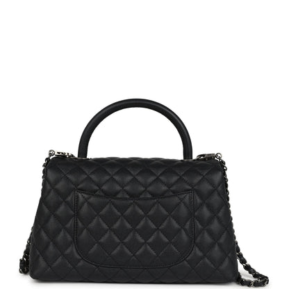 Chanel Medium Coco Top Handle Black Caviar Aged Ruthenium Hardware
