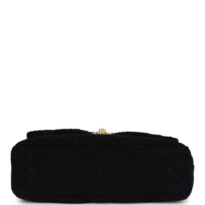 Chanel Large 19 Flap Bag Purple and Blue Wool Tweed Mixed Hardware