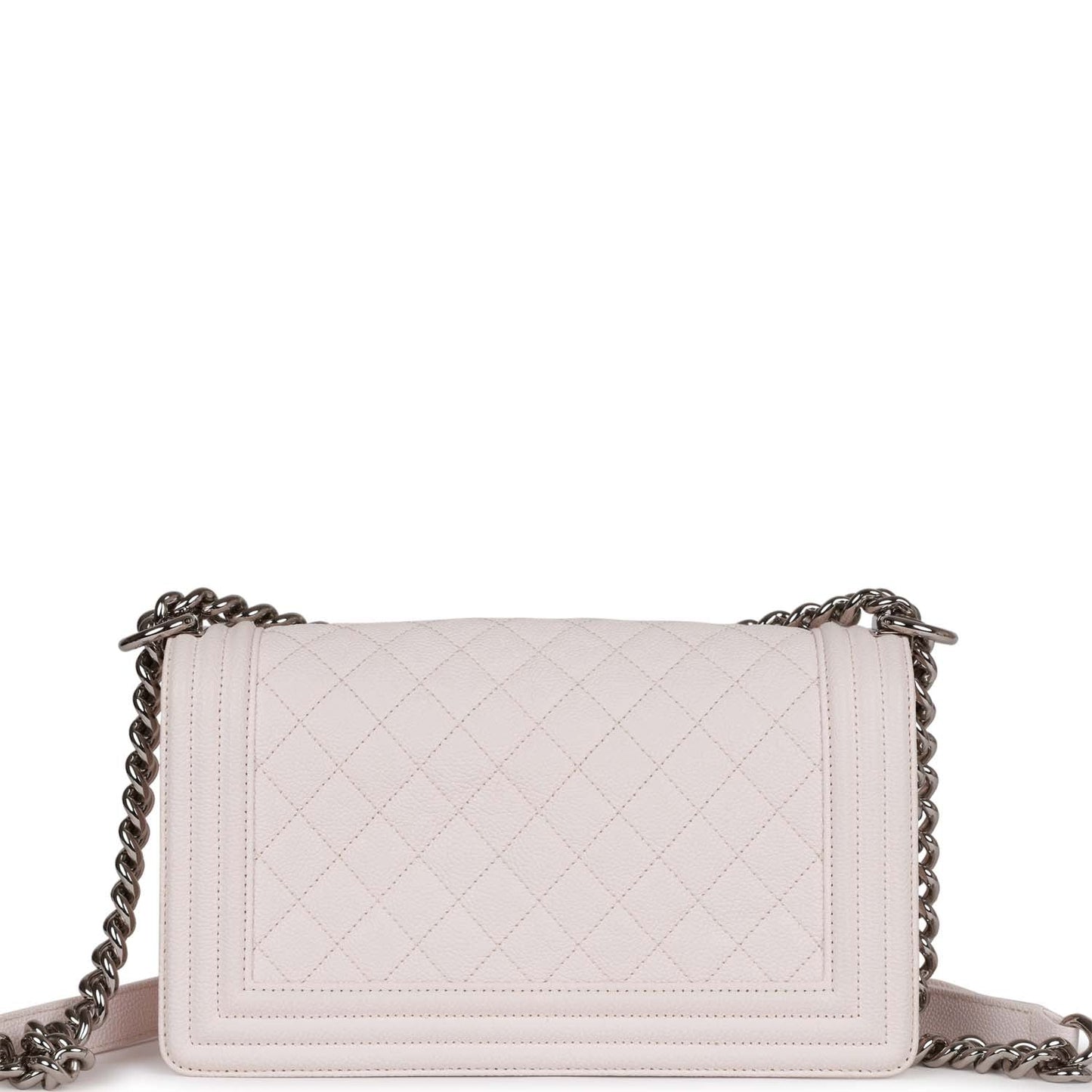 Chanel Medium Boy Bag Light Pink Caviar Silver Hardware