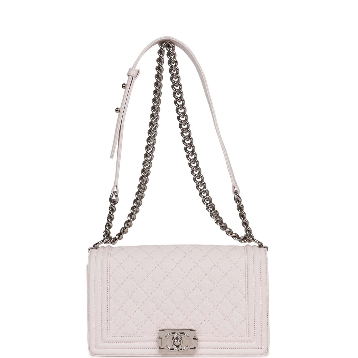 Chanel Medium Boy Bag Light Pink Caviar Silver Hardware