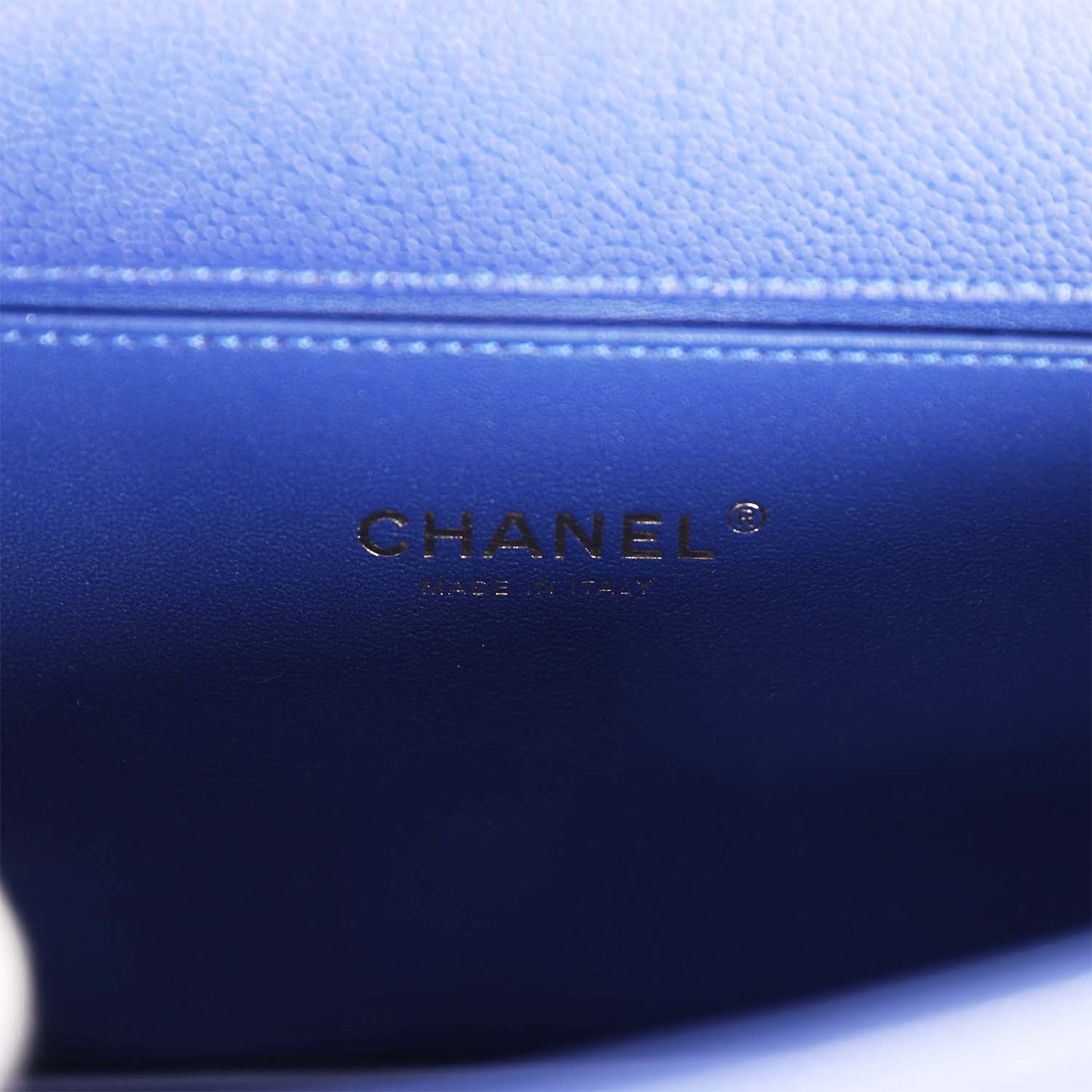 Chanel Medium Boy Bag Blue Caviar Light Gold Hardware