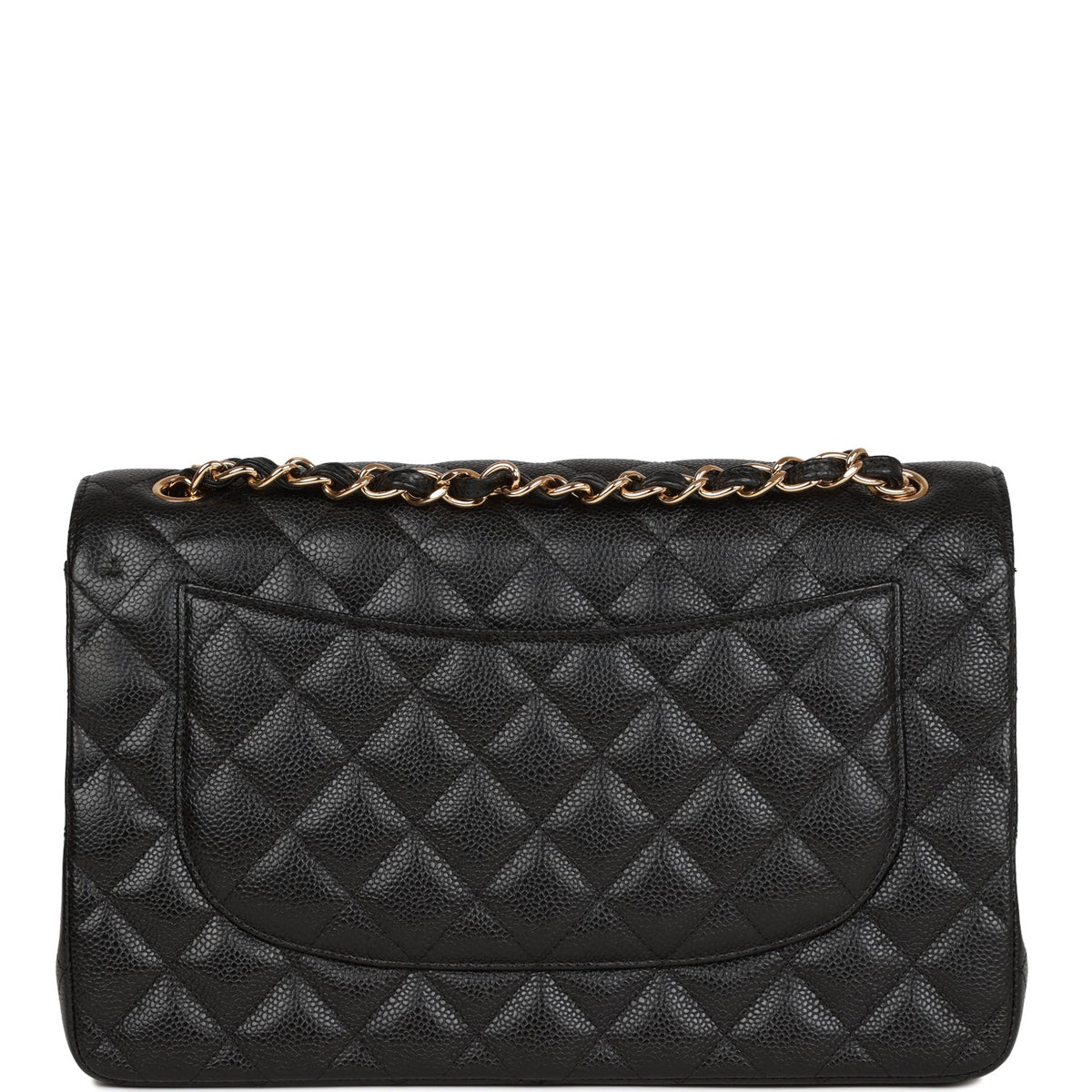 Chanel Jumbo Classic Double Flap Bag Black Caviar Gold Hardware