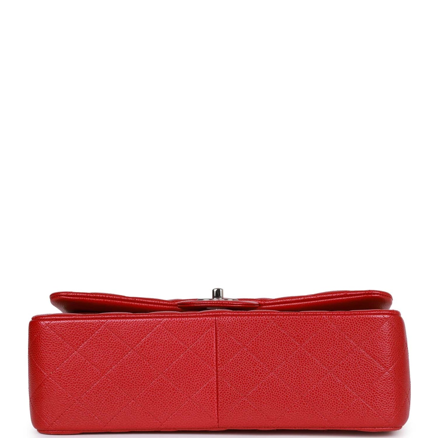 Chanel Jumbo Classic Double Flap Bag Metallic Red Caviar Silver Hardware