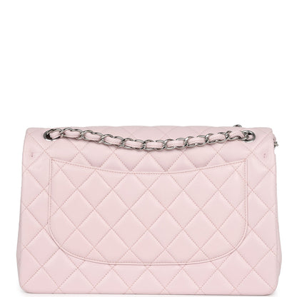 Chanel Jumbo Classic Double Flap Light Pink Lambskin Silver Hardware