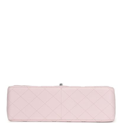 Chanel Jumbo Classic Double Flap Light Pink Lambskin Silver Hardware