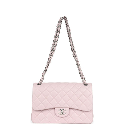 Chanel Jumbo Classic Double Flap Light Pink Lambskin Silver Hardware