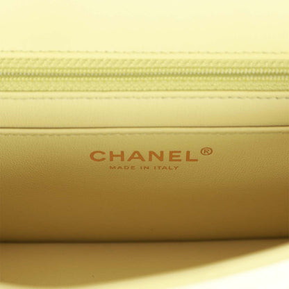 Chanel Mini Rectangular Flap Bag Light Green Lambskin Light Gold Hardware