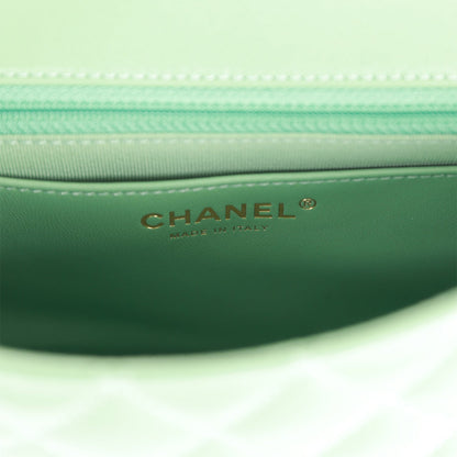 Chanel Candy Heart Mini Flap Bag Turquoise Lambskin Enamel and Light Gold Hardware