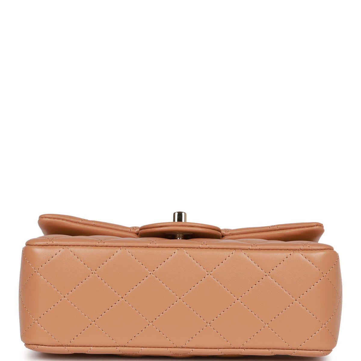 Chanel Mini Rectangular Flap with Top Handle Caramel Lambskin Light Gold Hardware