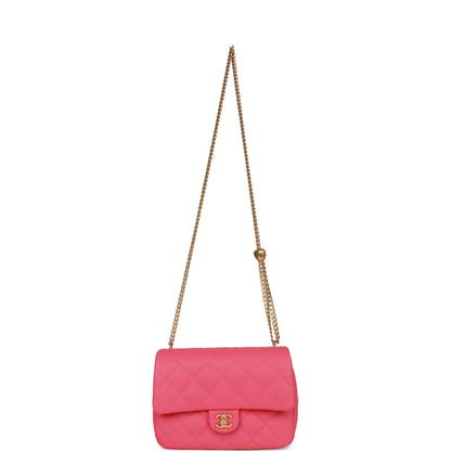 Chanel Medium Sweetheart Crush Flap Bag Pink Caviar Antique Gold Hardware