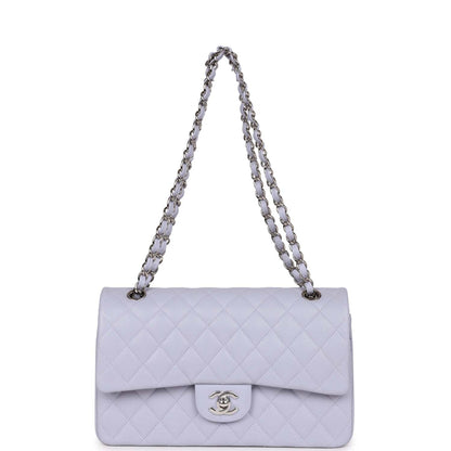 Chanel Medium Classic Double Flap Lavender Caviar Silver Hardware