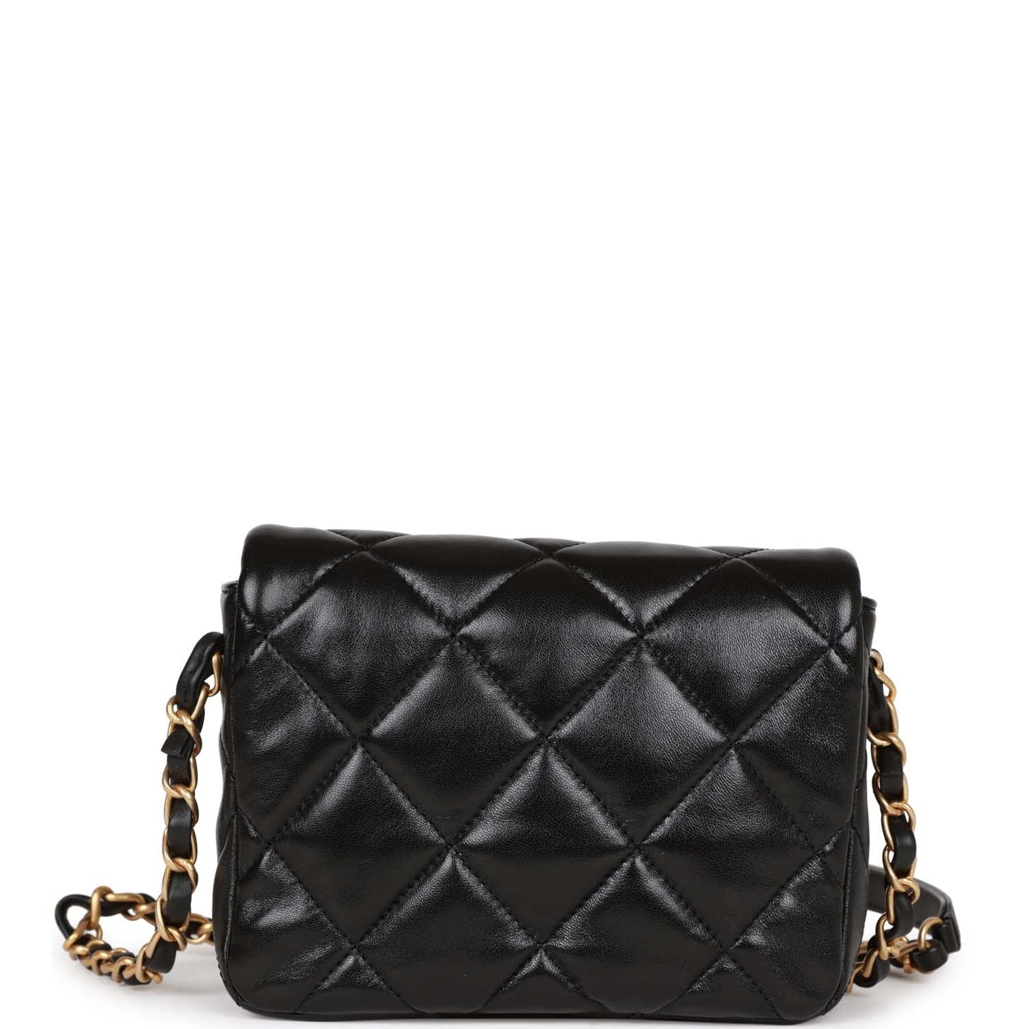 Chanel Heart Mini Flap Bag Black Lambskin Antique Gold Hardware