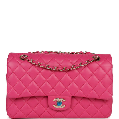 Chanel Medium Classic Double Flap Hot Pink Lambskin Gold Hardware