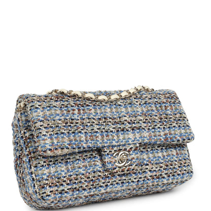 Chanel Medium Classic Double Flap Bag Multicolor Tweed Light Gold Hardware