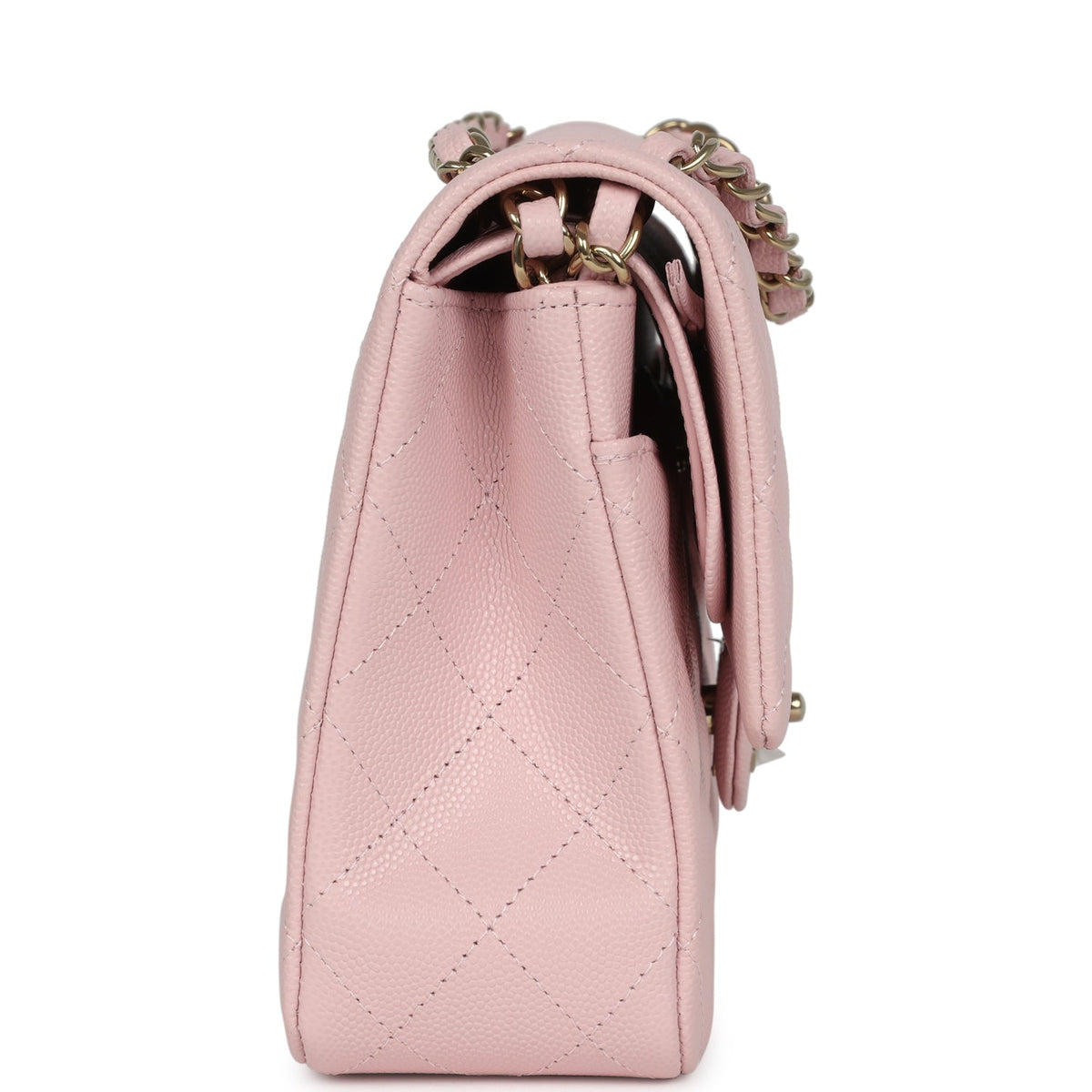 Chanel Medium Classic Double Flap Light Pink Caviar Light Gold Hardware