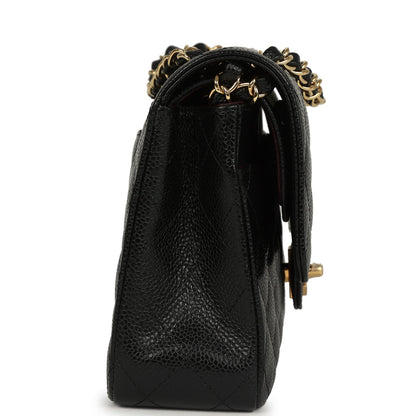 Chanel Medium Classic Double Flap Bag Black Caviar Gold Hardware