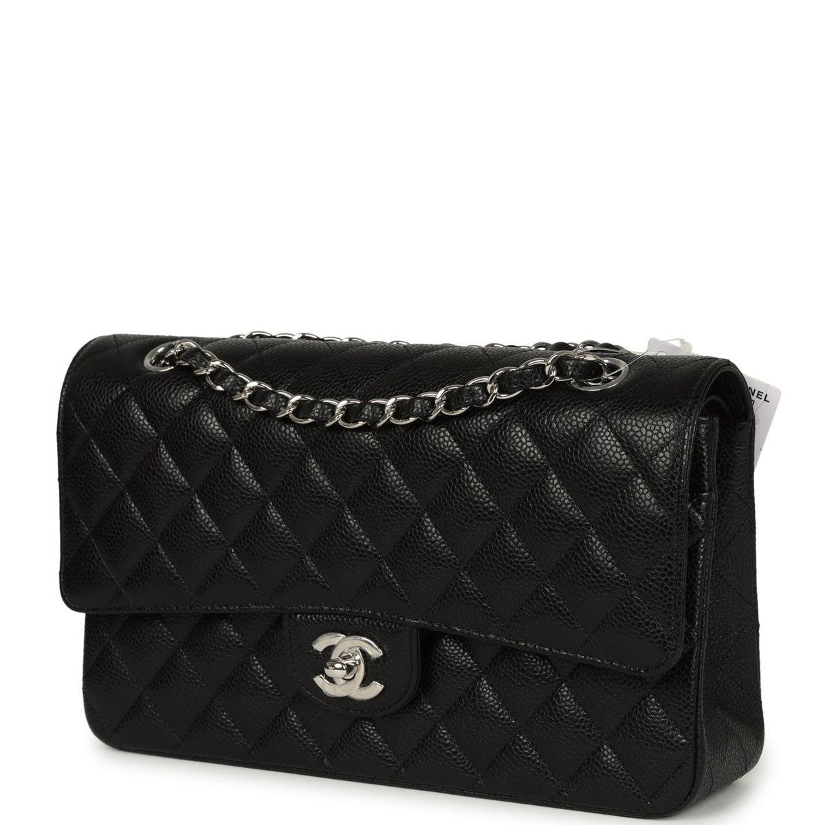 Chanel Medium Classic Double Flap Black Caviar Silver Hardware