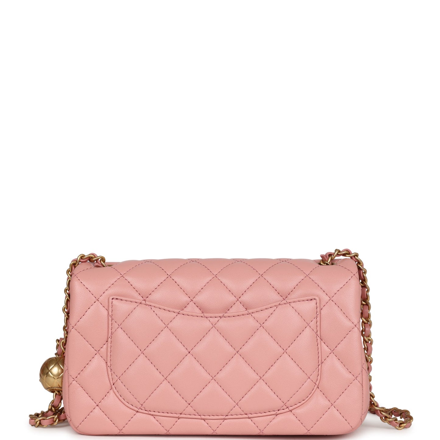 Chanel Pearl Crush Mini Rectangular Flap Dark Pink Lambskin Brushed Gold Hardware