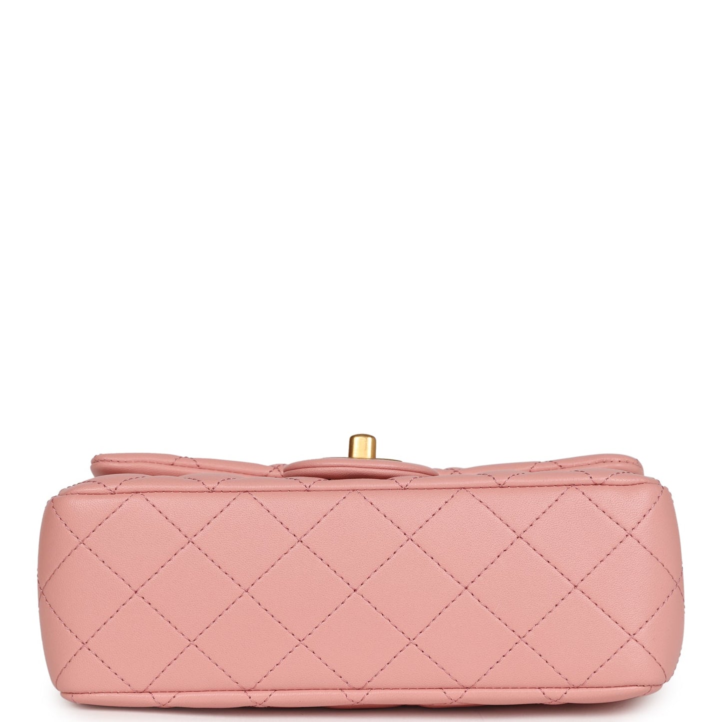 Chanel Pearl Crush Mini Rectangular Flap Dark Pink Lambskin Brushed Gold Hardware