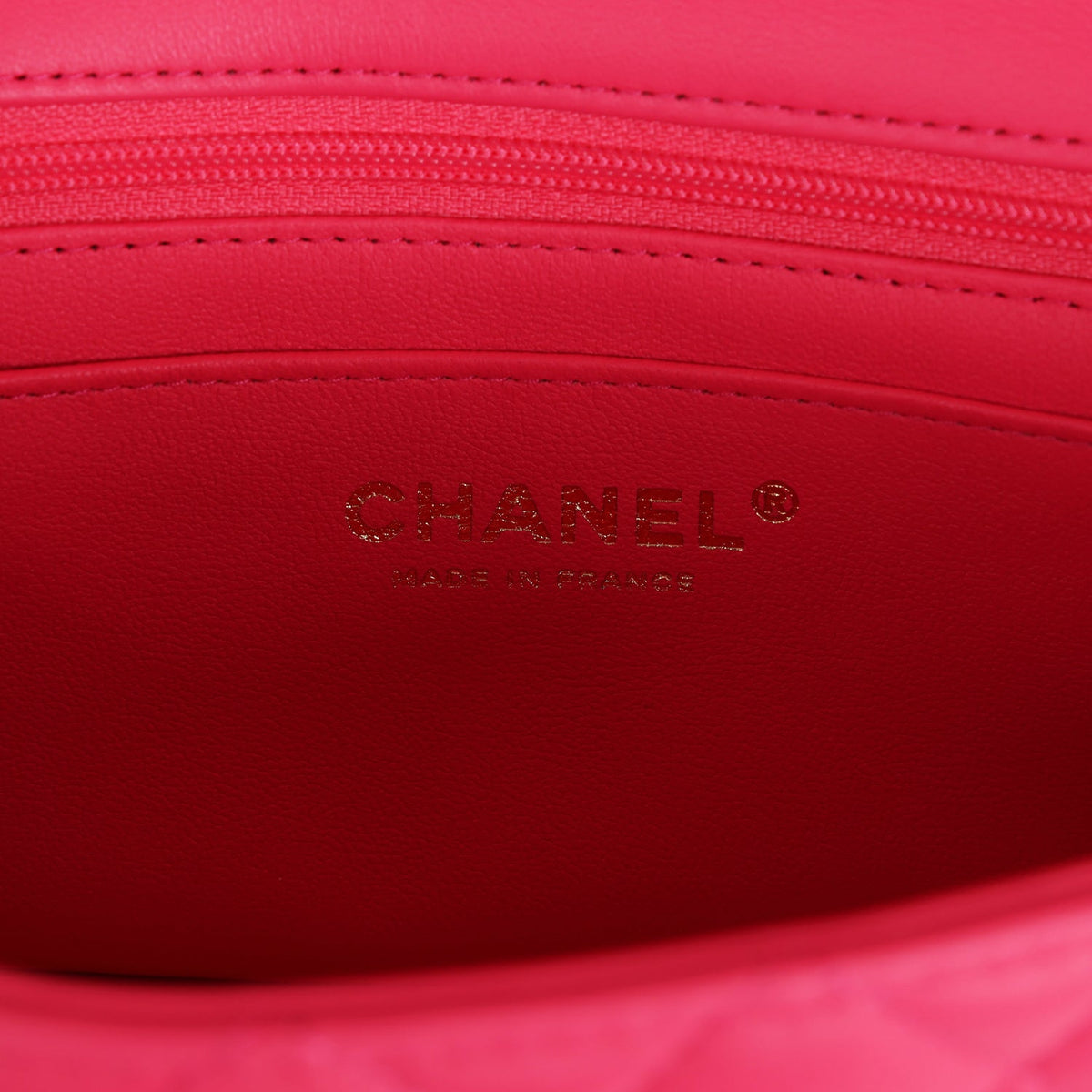 Chanel Mini Rectangular Flap with Top Handle Pink Lambskin Light Gold Hardware