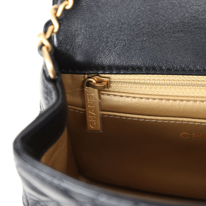 Chanel Mini Square Pearl Crush Flap Bag Black Lambskin Anitque Gold Hardware
