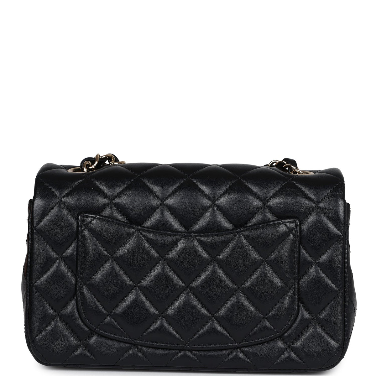 Chanel Mini Rectangular Flap Black Lambskin Light Gold Hardware