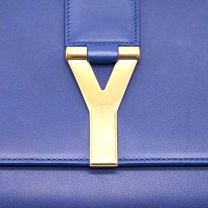 Saint Laurent YSL Clutch Y Dark Blue GHW